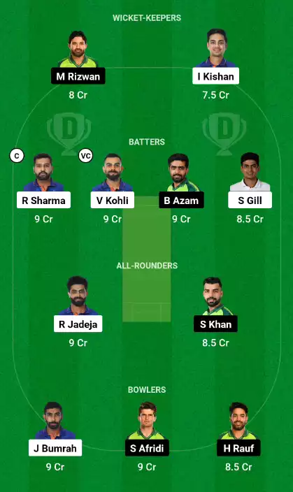 IND vs PAK Dream11 Team Prediction Small League in Hindi