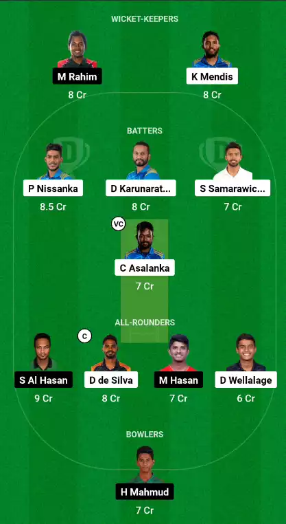SL vs BAN Dream11 Prediction Small League in Hindi