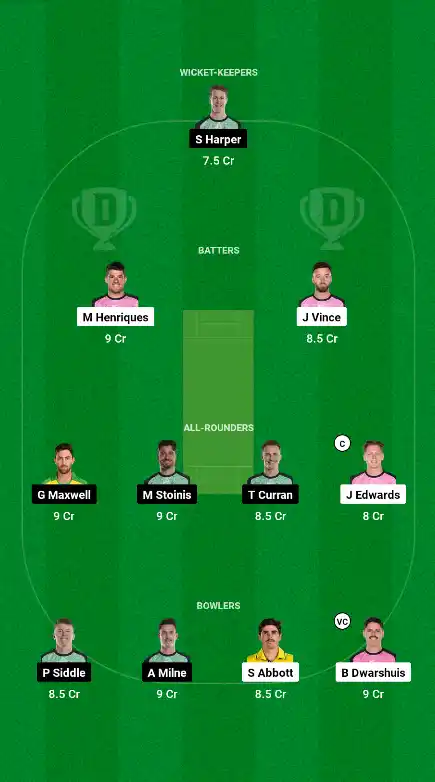 SIX vs STA Best Dream11 Team 2 SIX vs STA Best Dream11 Team - 2