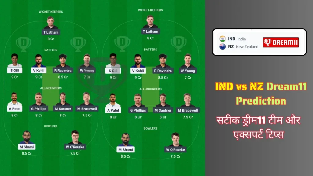 IND vs NZ Dream11 Prediction Hindi Pitch Report IND vs NZ Dream11 Prediction Hindi, Pitch Report